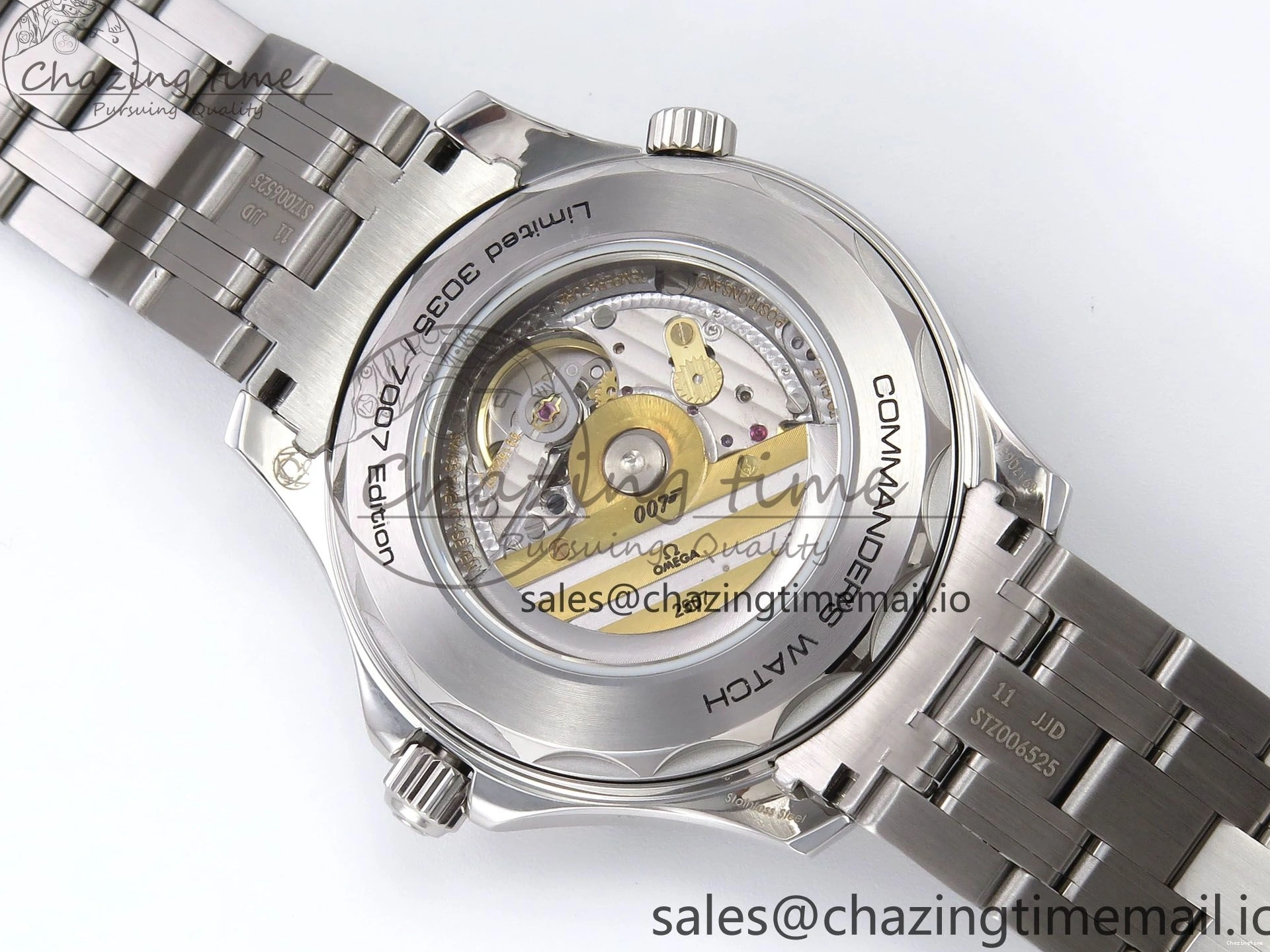 0409 HighQuality Seamaster Diver 300M OMF 1:1 Best Edition Blue Red Ceramic White Dial on SS Bracelet A 7705